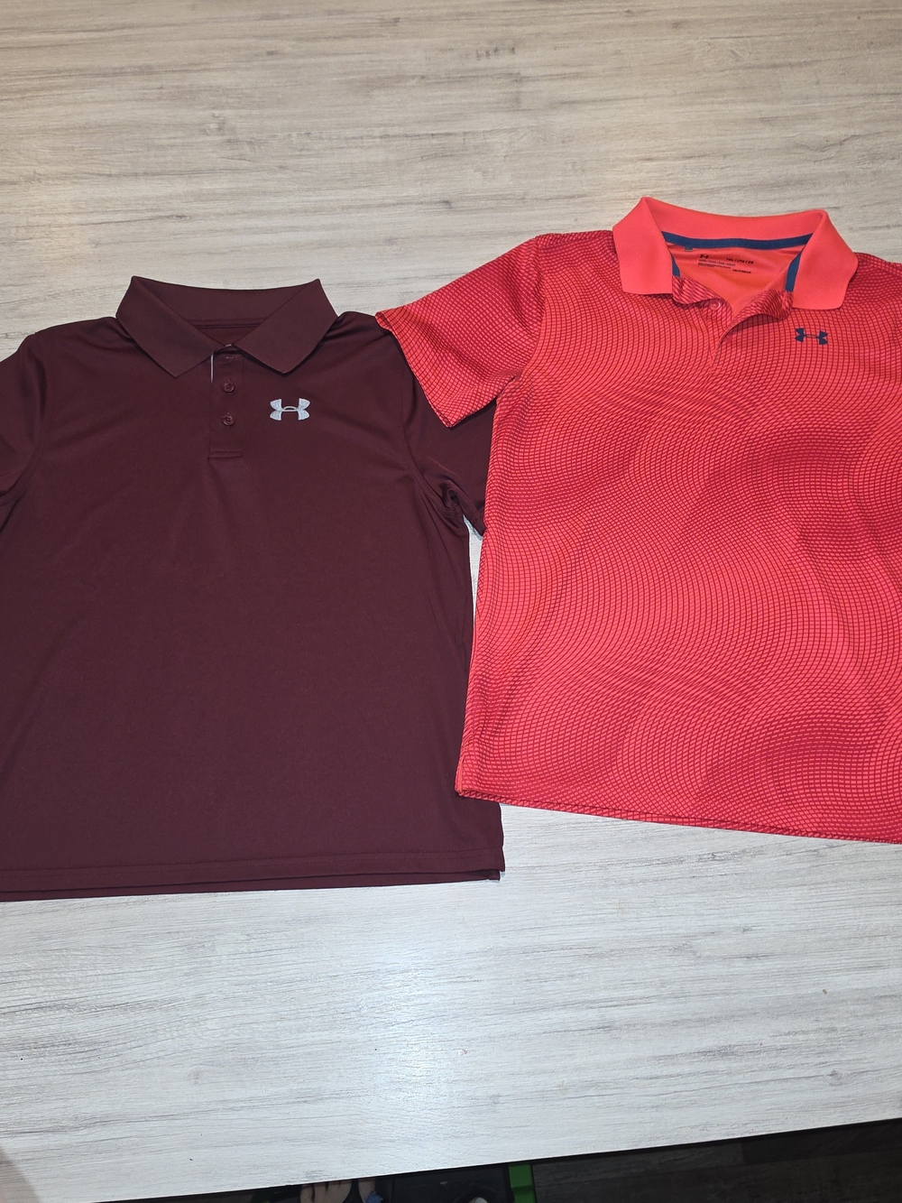 Under Armour Heat Gear Short Sleeve Polo Shirts Youth Size Boys XL 2 Pack A1